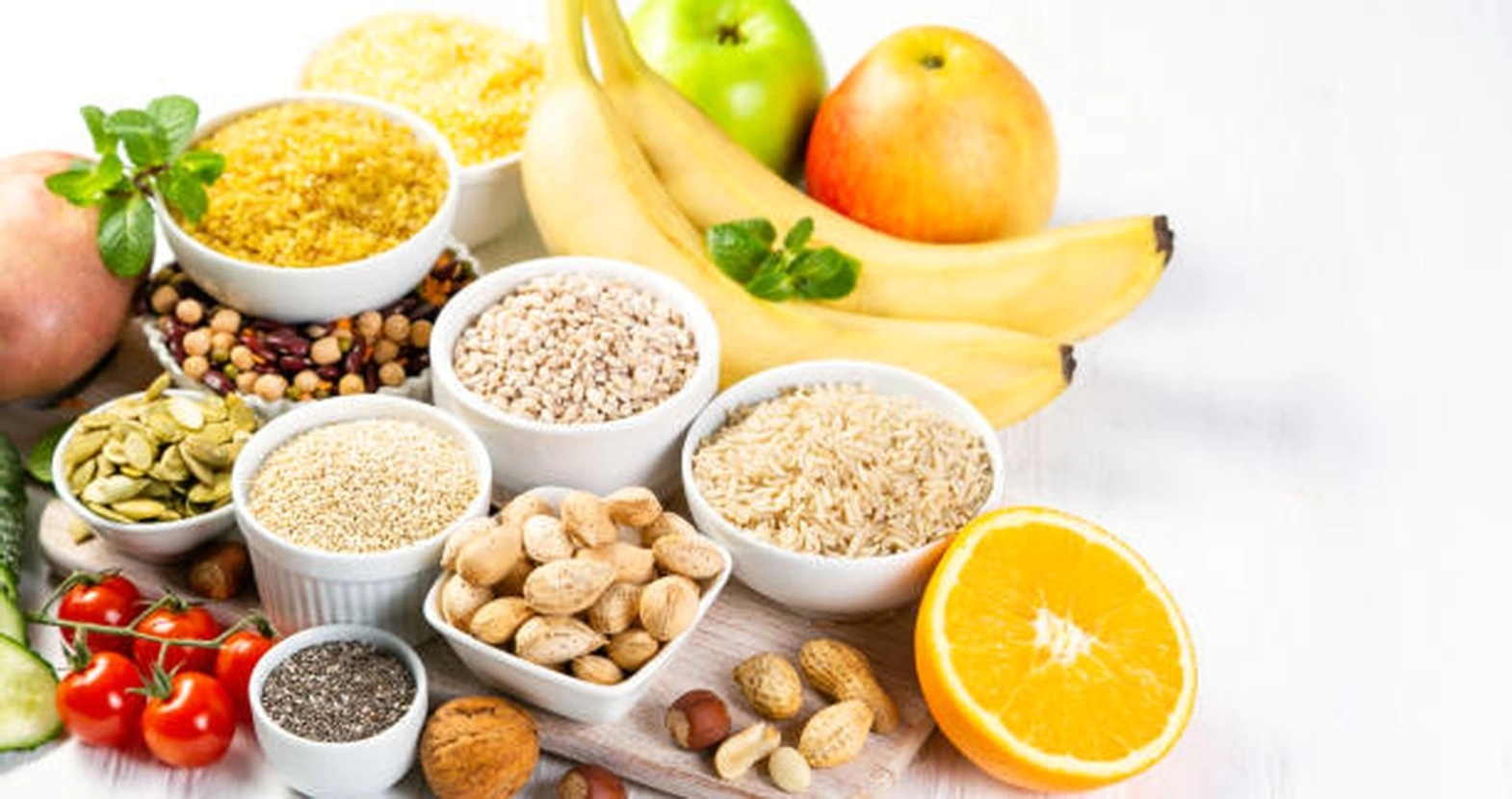 Complex carbohydrates and fiber rich foods